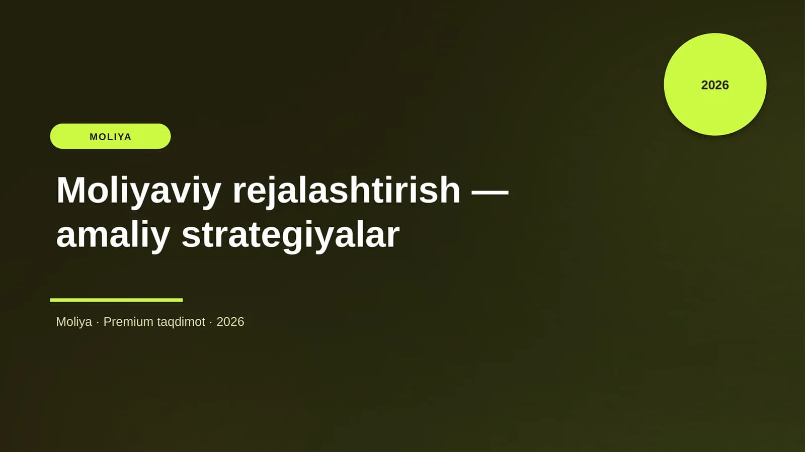 Moliyaviy rejalashtirish — amaliy strategiyalar