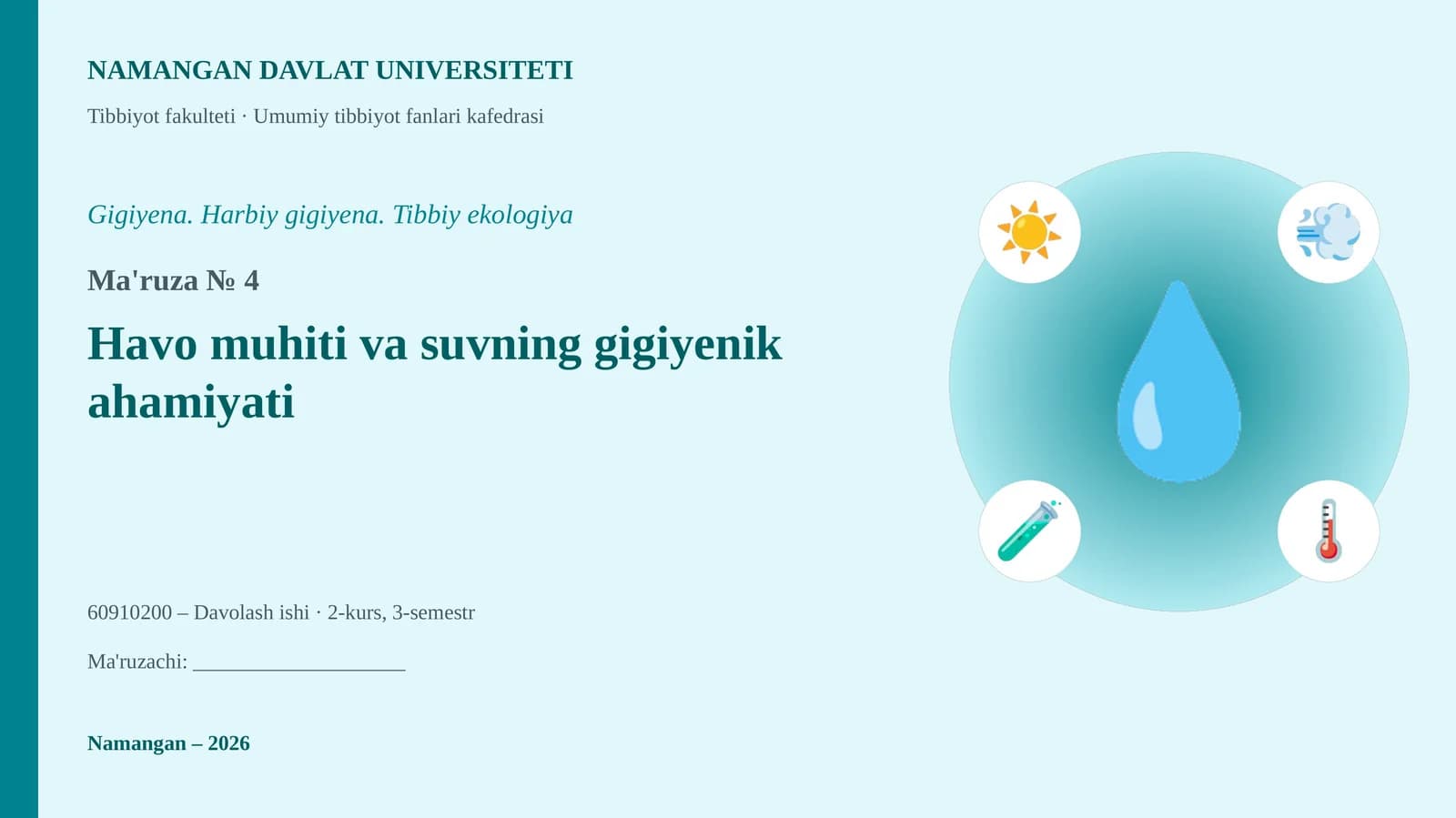 Gigiyena. Harbiy gigiyena. Tibbiy ekologiya