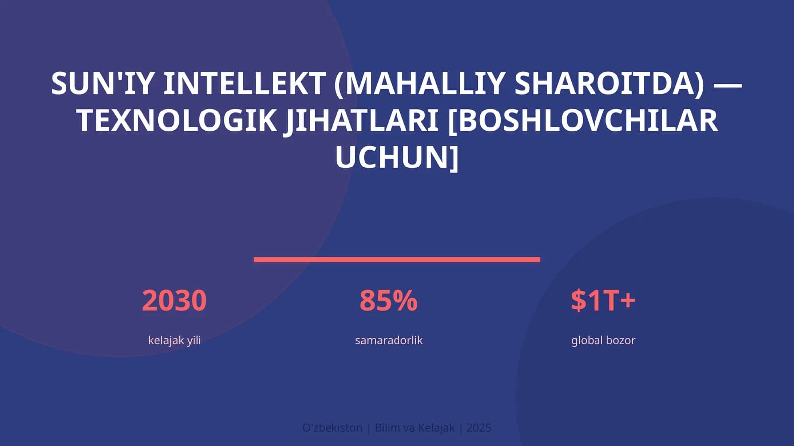 Sun'iy intellekt (mahalliy sharoitda) — texnologik jihatlari [boshlovchilar uchun]