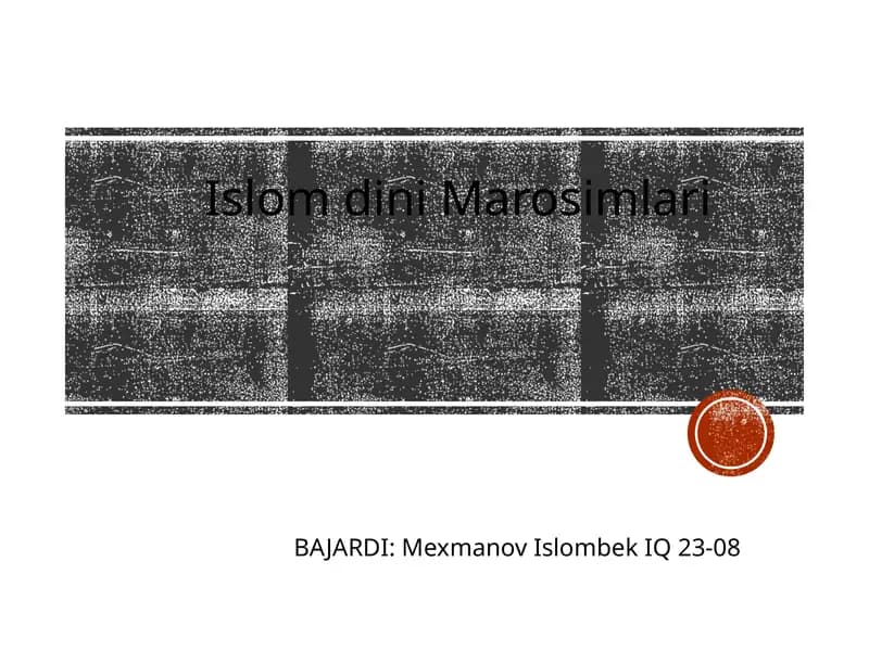 Islomdini Marosimlari
