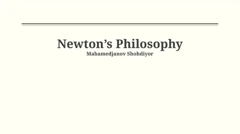 Newton's Philosophy