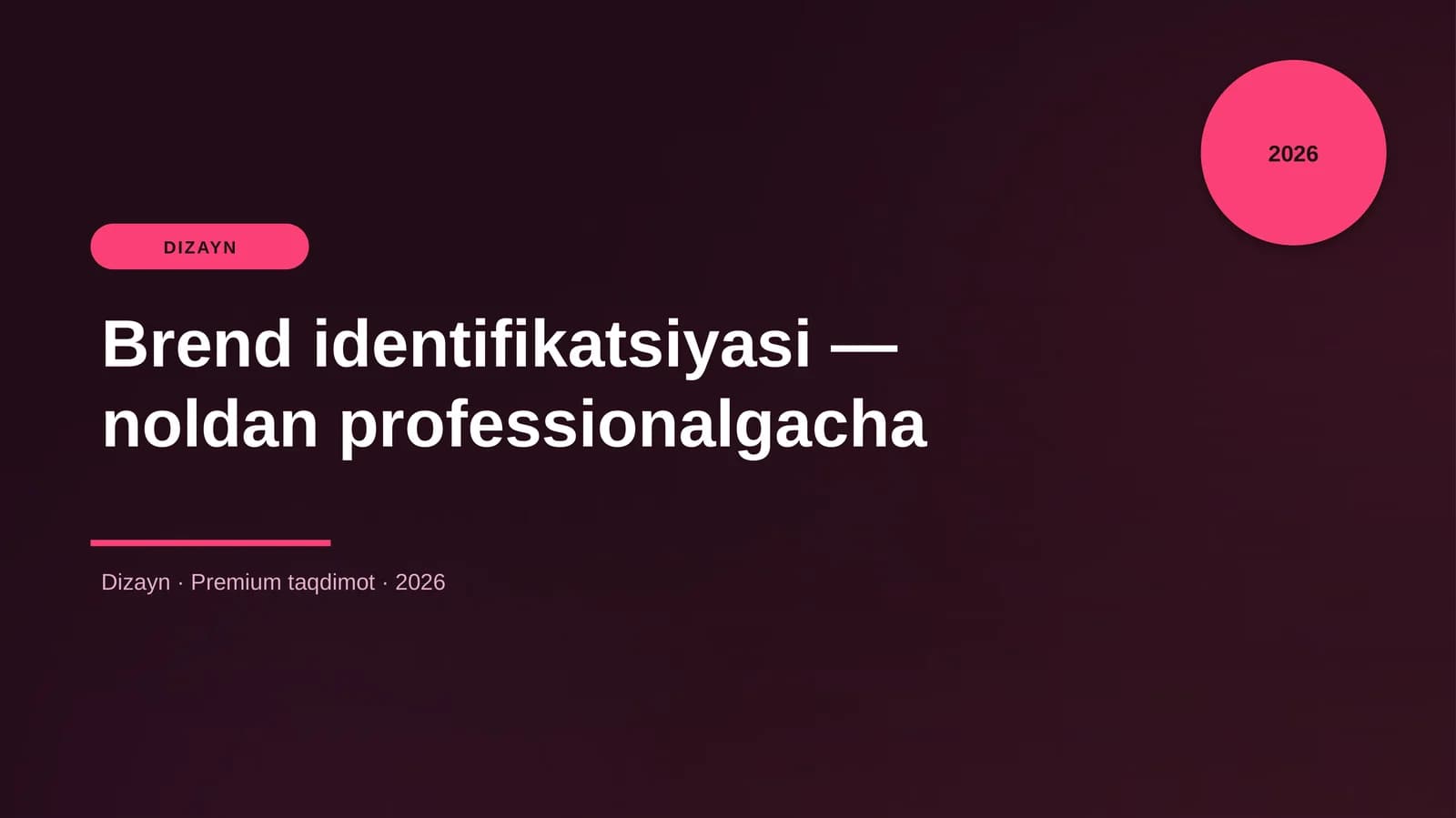 Brend identifikatsiyasi — noldan professionalgacha