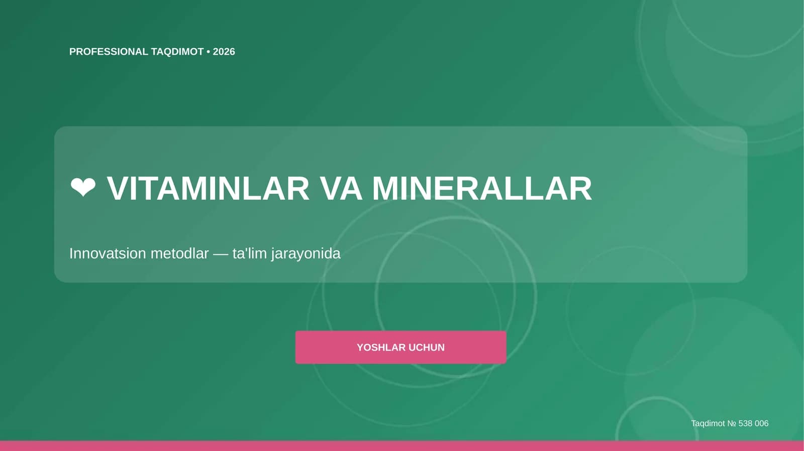 VITAMINLAR VA MINERALLAR