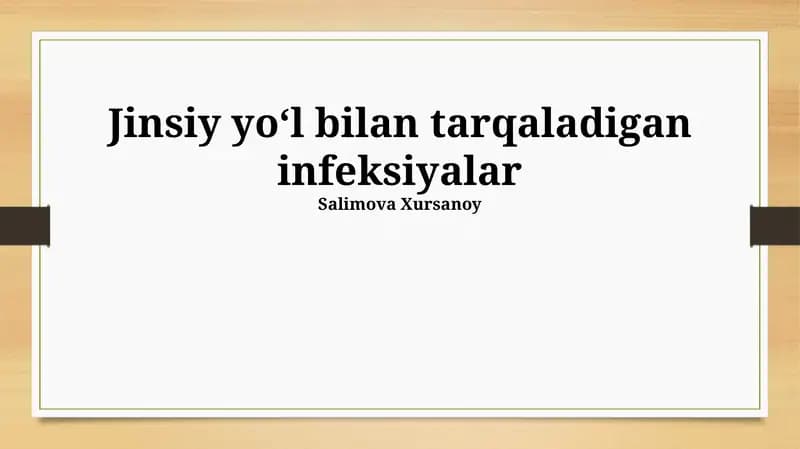 Jinsiy yoʻl bilan tarqaladigan infeksiyalar