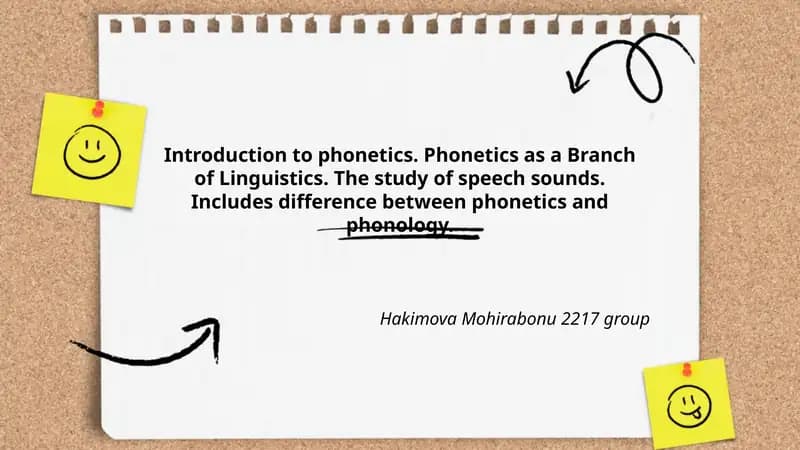 Introduction to Phonetics