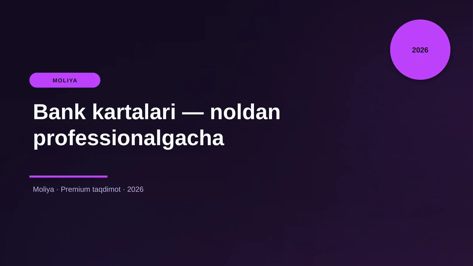 Bank kartalari — noldan professionalgacha
