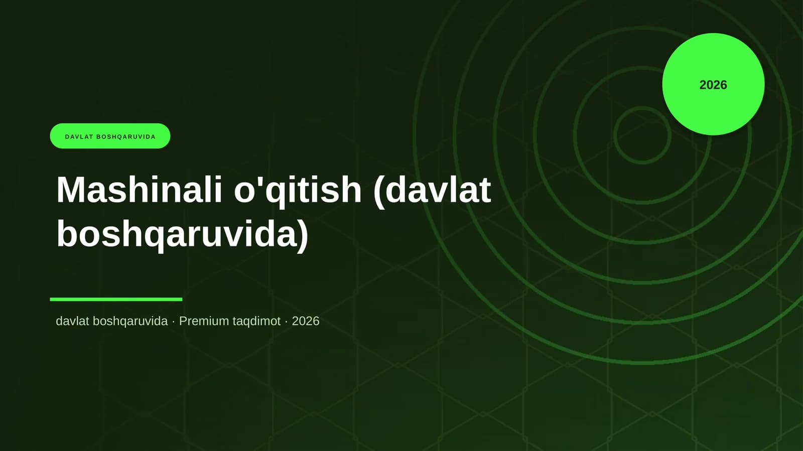Mashinali o'qitish (davlat boshqaruvida)