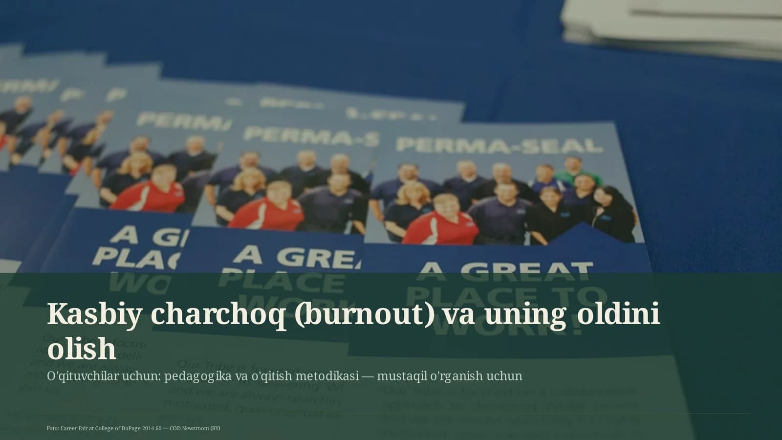 Kasbiy charchoq (burnout) va uning oldini olish