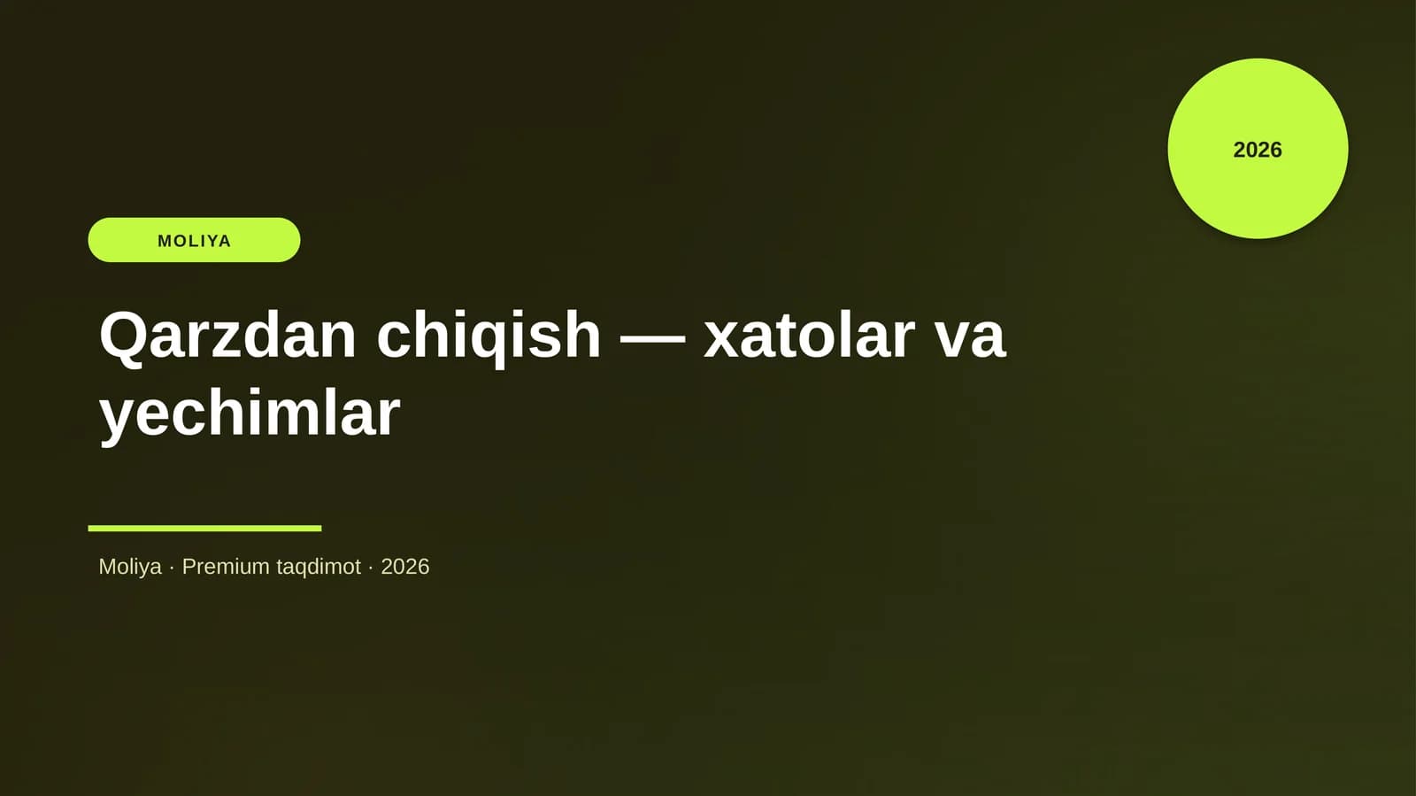 Qarzdan chiqish — xatolar va yechimlar