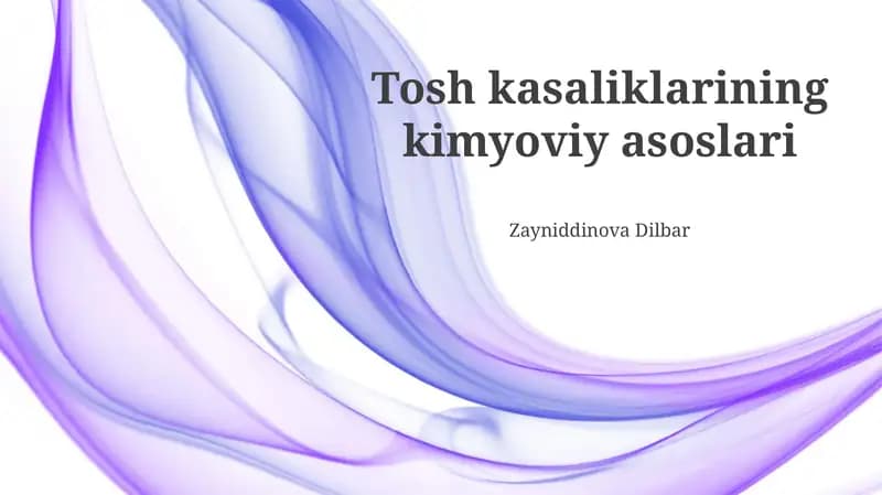 Teri kasalliklarining kimyoviy asoslari