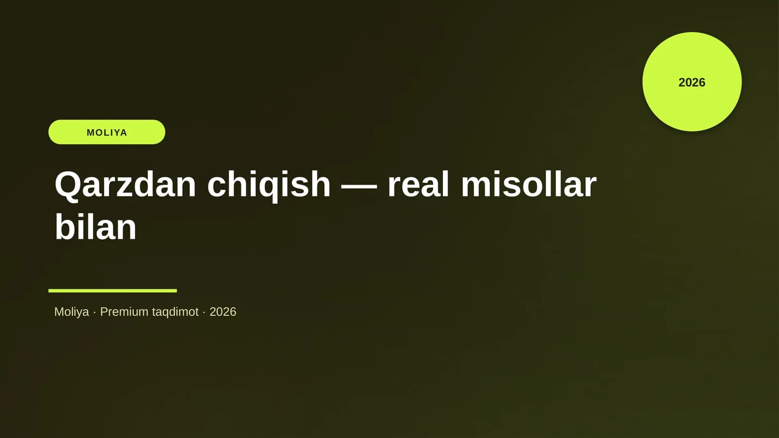 Qarzdan chiqish — real misollar bilan