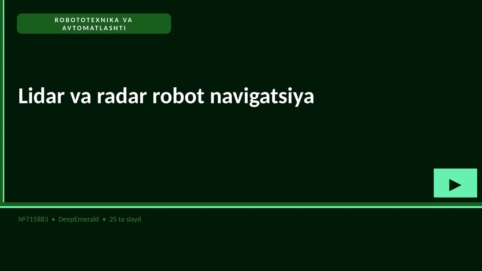 Lidar va radar robot navigatsiya