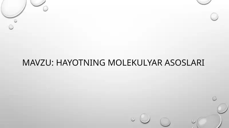 Hayotning molekulya rasoslari