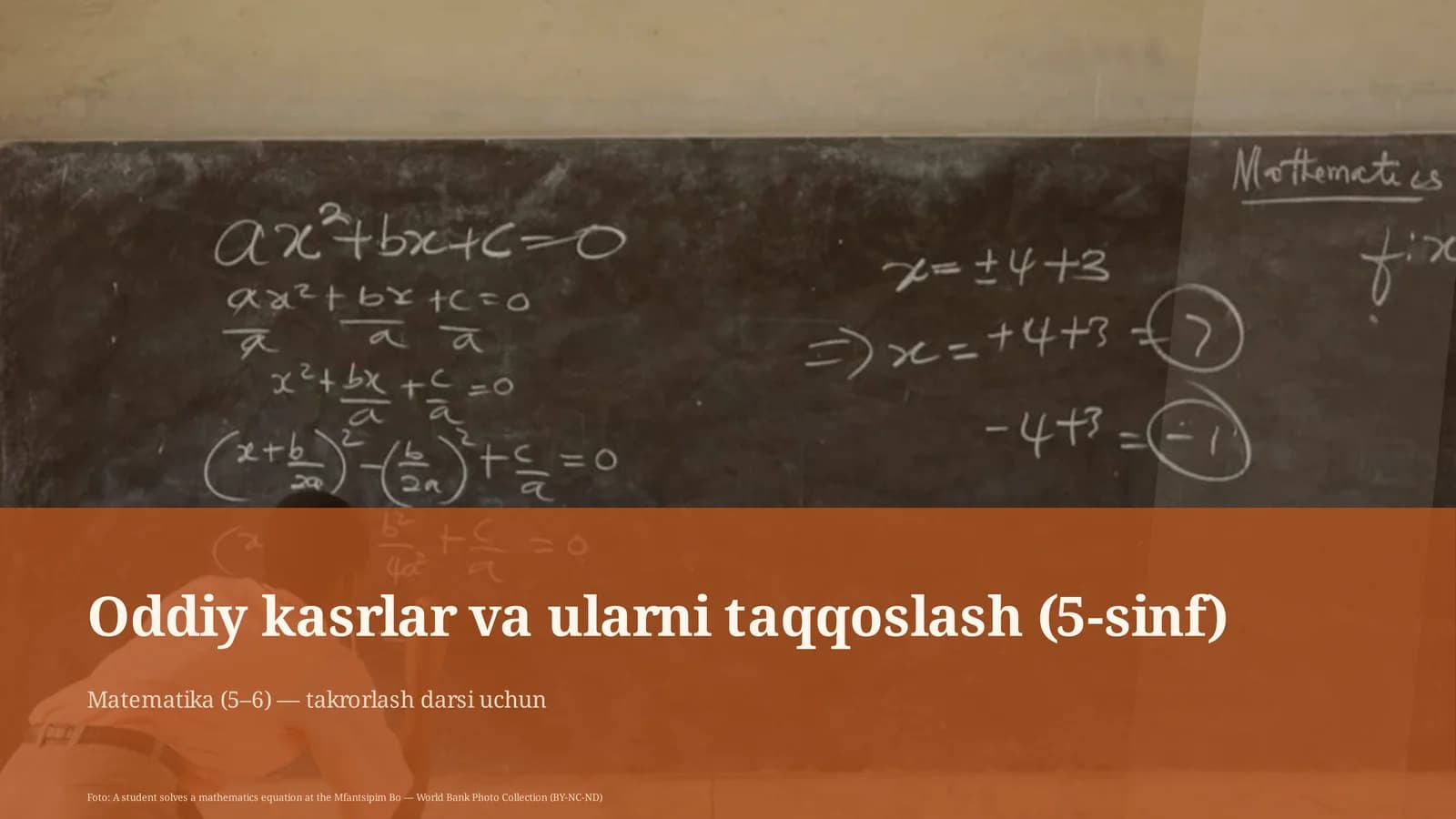 Oddiy kasrlar va ularni taqqoslash (5-sinf)