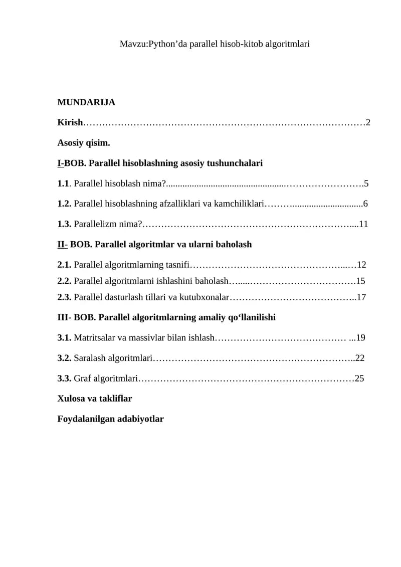 Python’da parallel hisob-kitob algoritmlari
