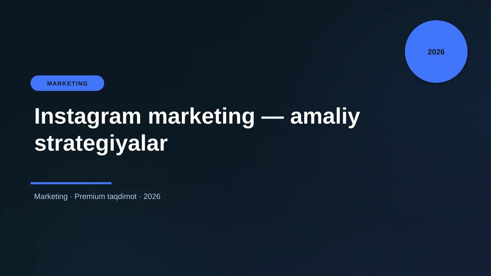 Instagram marketing — amaliy strategiyalar