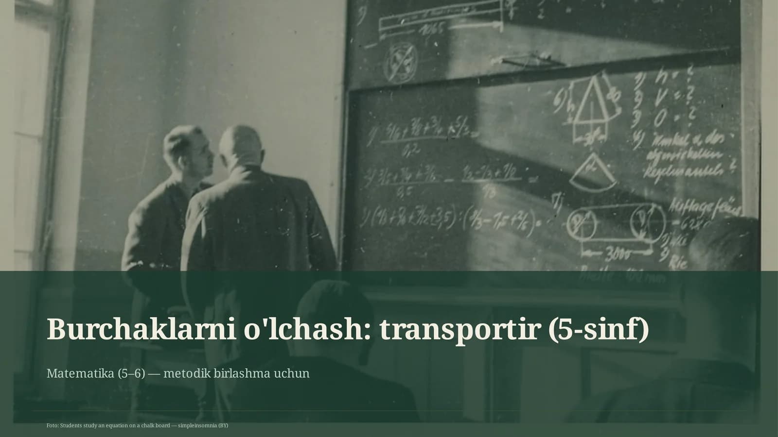 Burchaklarni o'lchash: transportir (5-sinf)