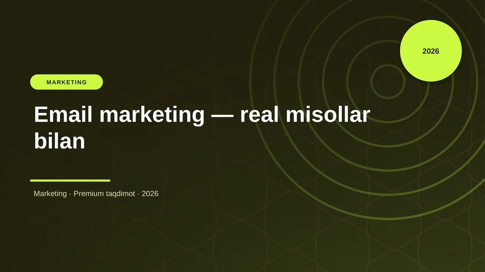 Email marketing — real misollar bilan