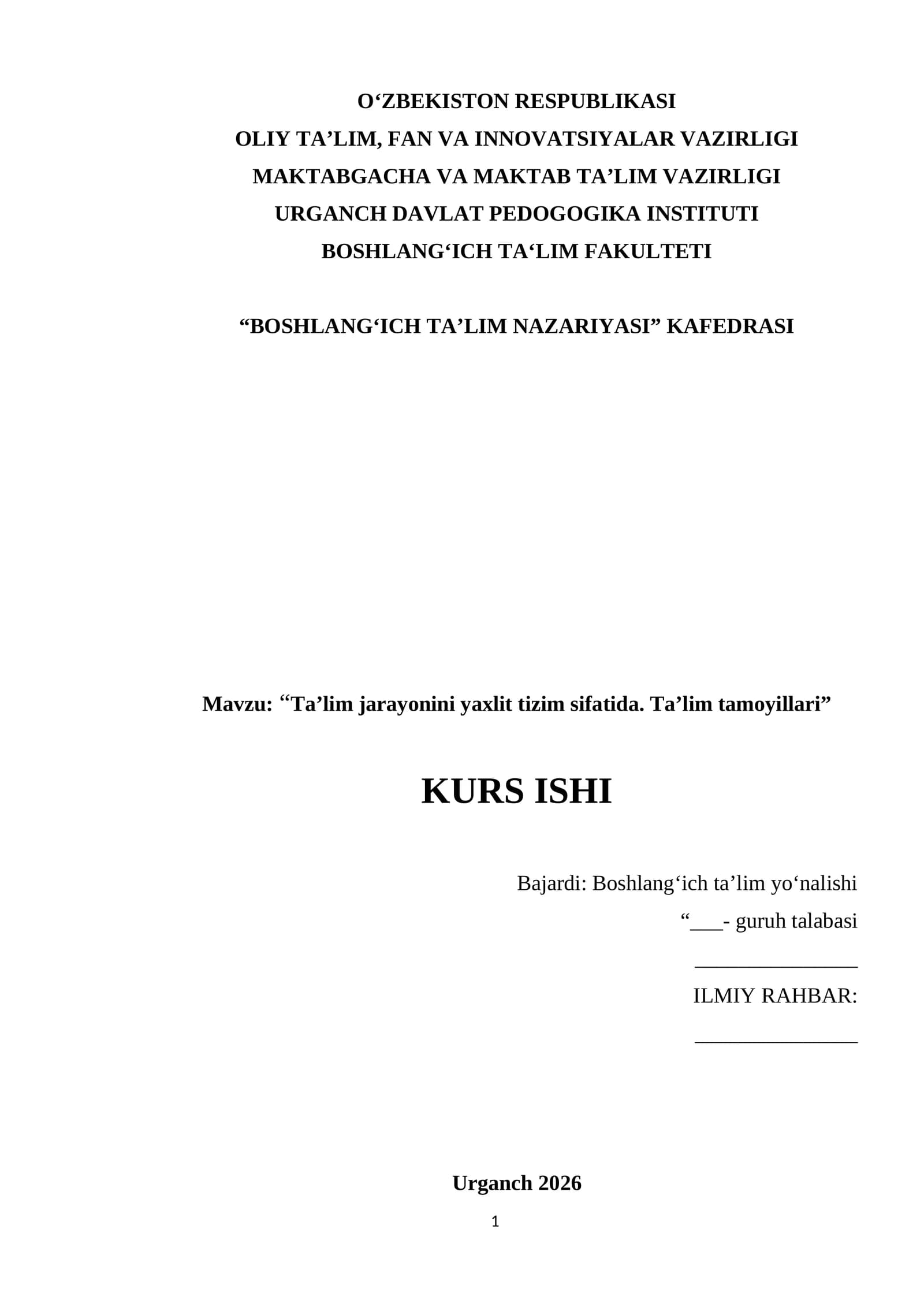 Kurs ishi