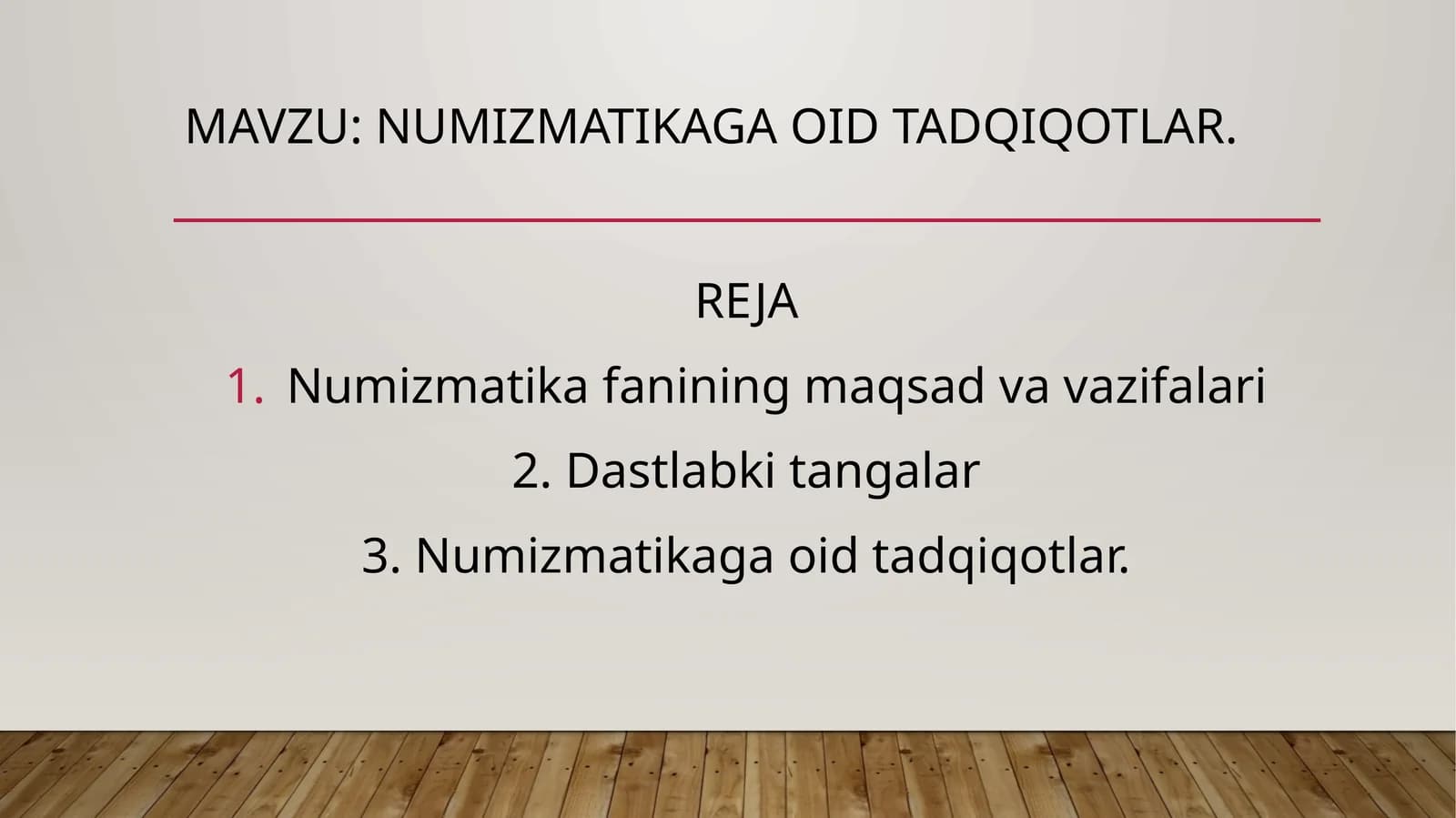 numizmatikaga oid tadqiqotlar