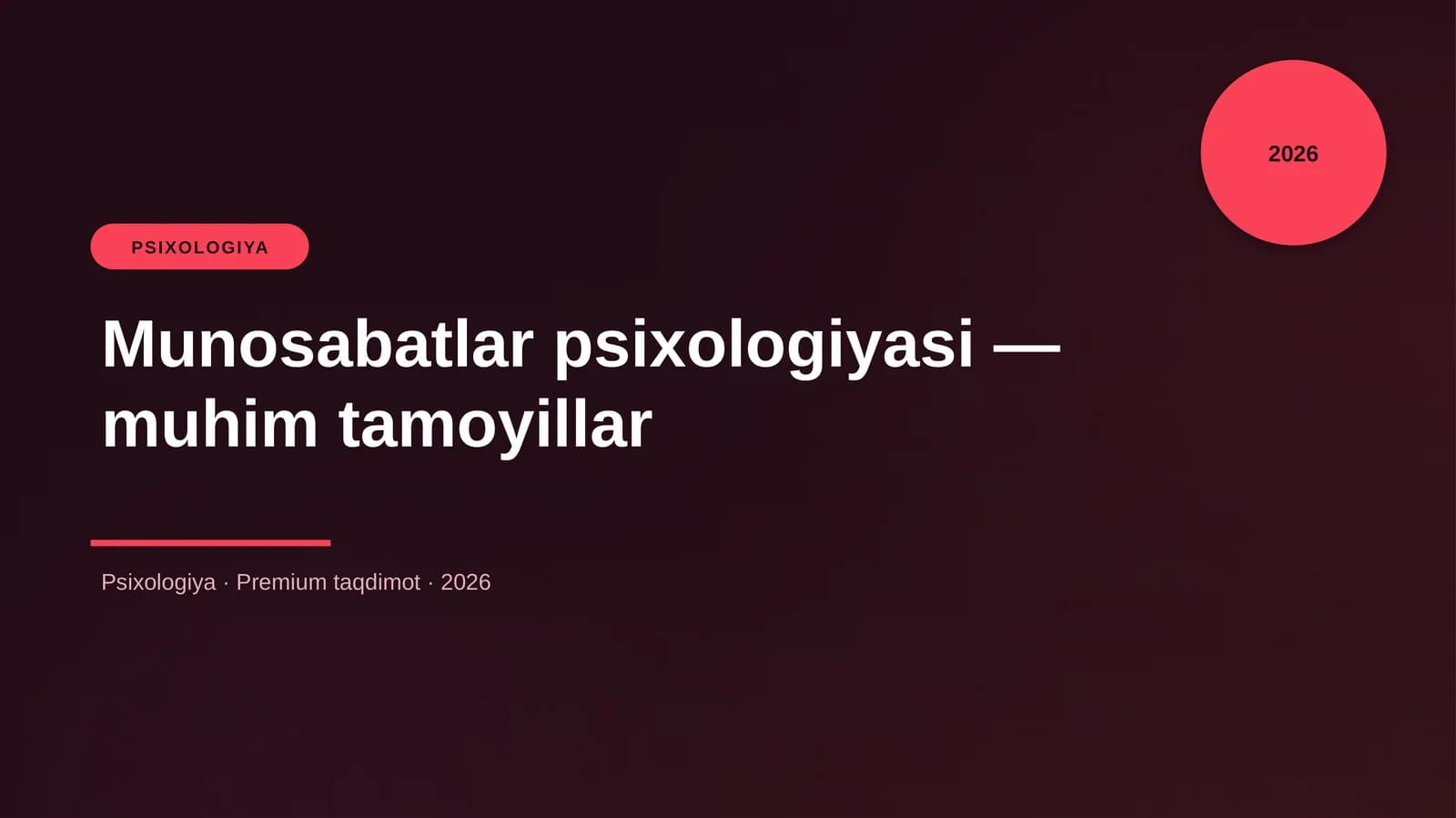 Munosabatlar psixologiyasi — muhim tamoyillar