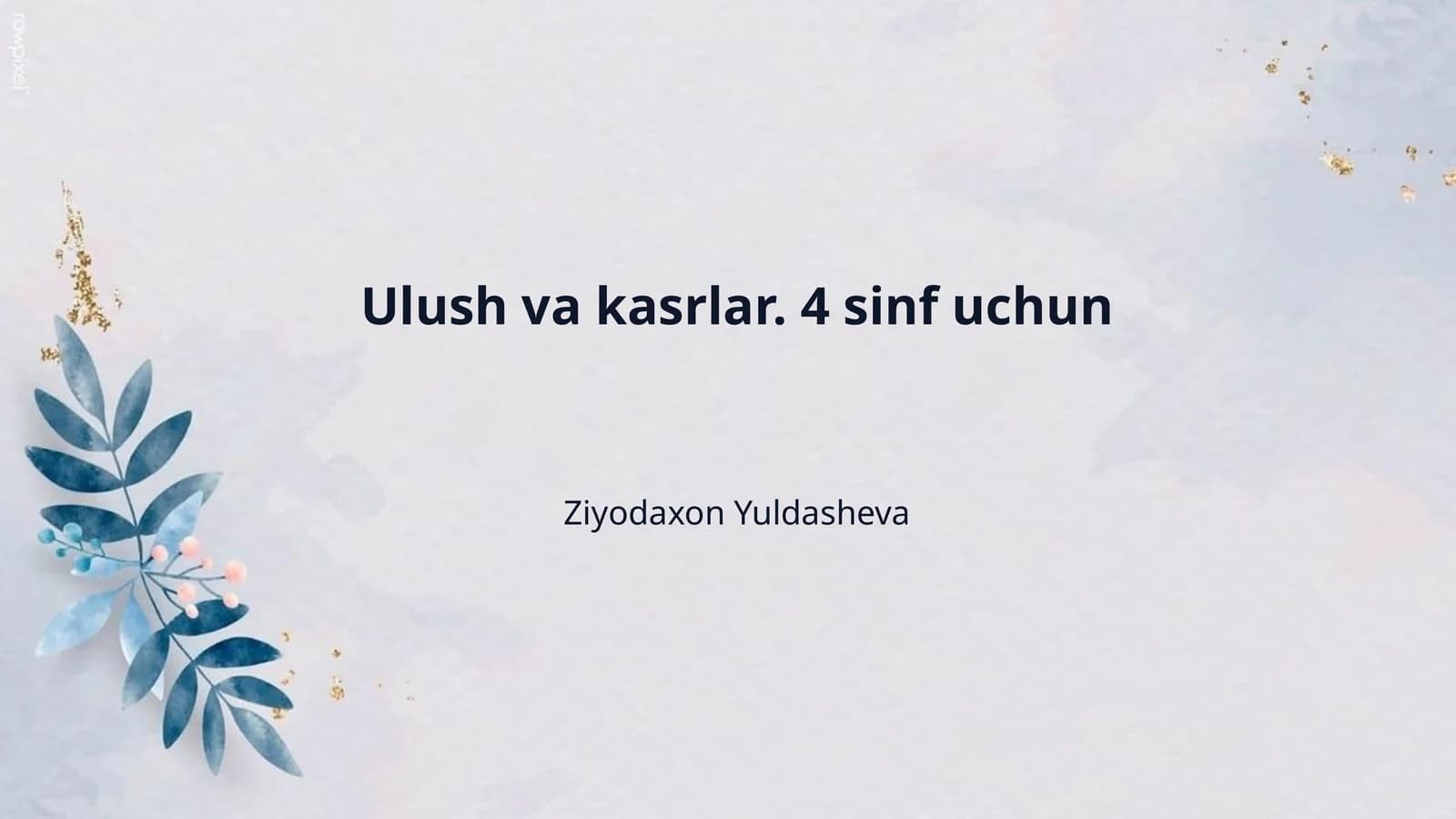 Ulush va kasrlar. 4 sinf uchun