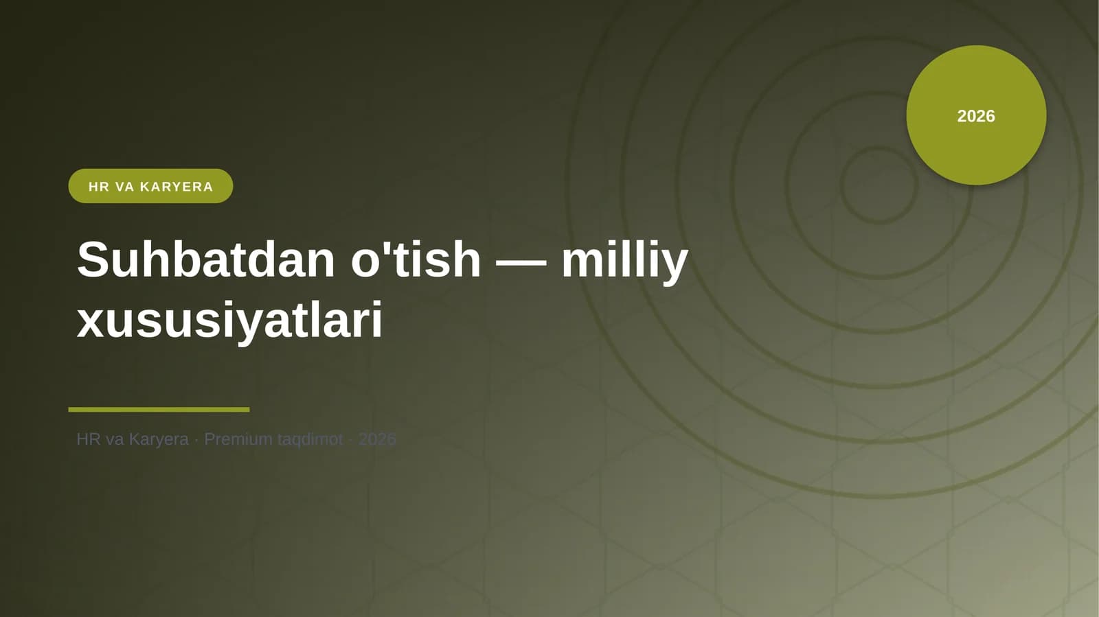 Suhbatdan o'tish — milliy xususiyatlari