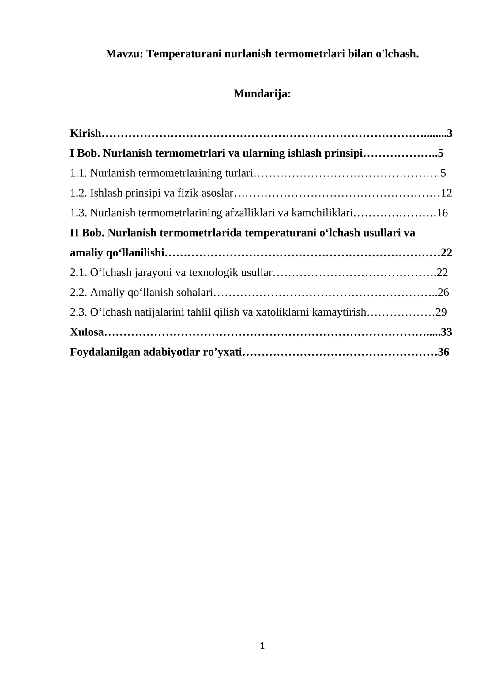 Temperaturani nurlanish termometrlari bilan o'lchash