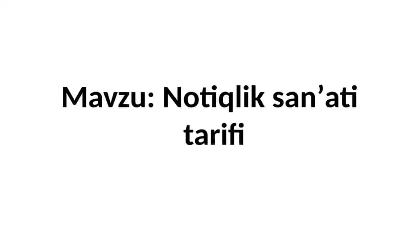 Notiqlik sanʼati tarifi