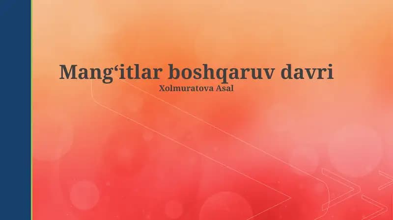 Mangʻitlar boshqaruv davri