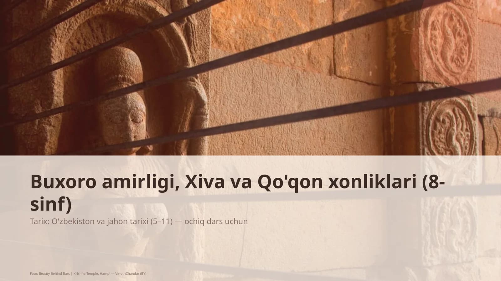 Buxoro amirligi, Xiva va Qo'qon xonliklari (8-sinf)