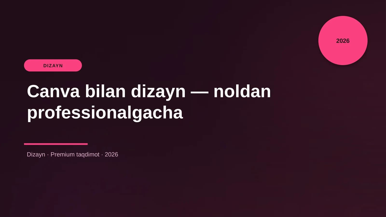 Canva bilan dizayn — noldan professionalgacha