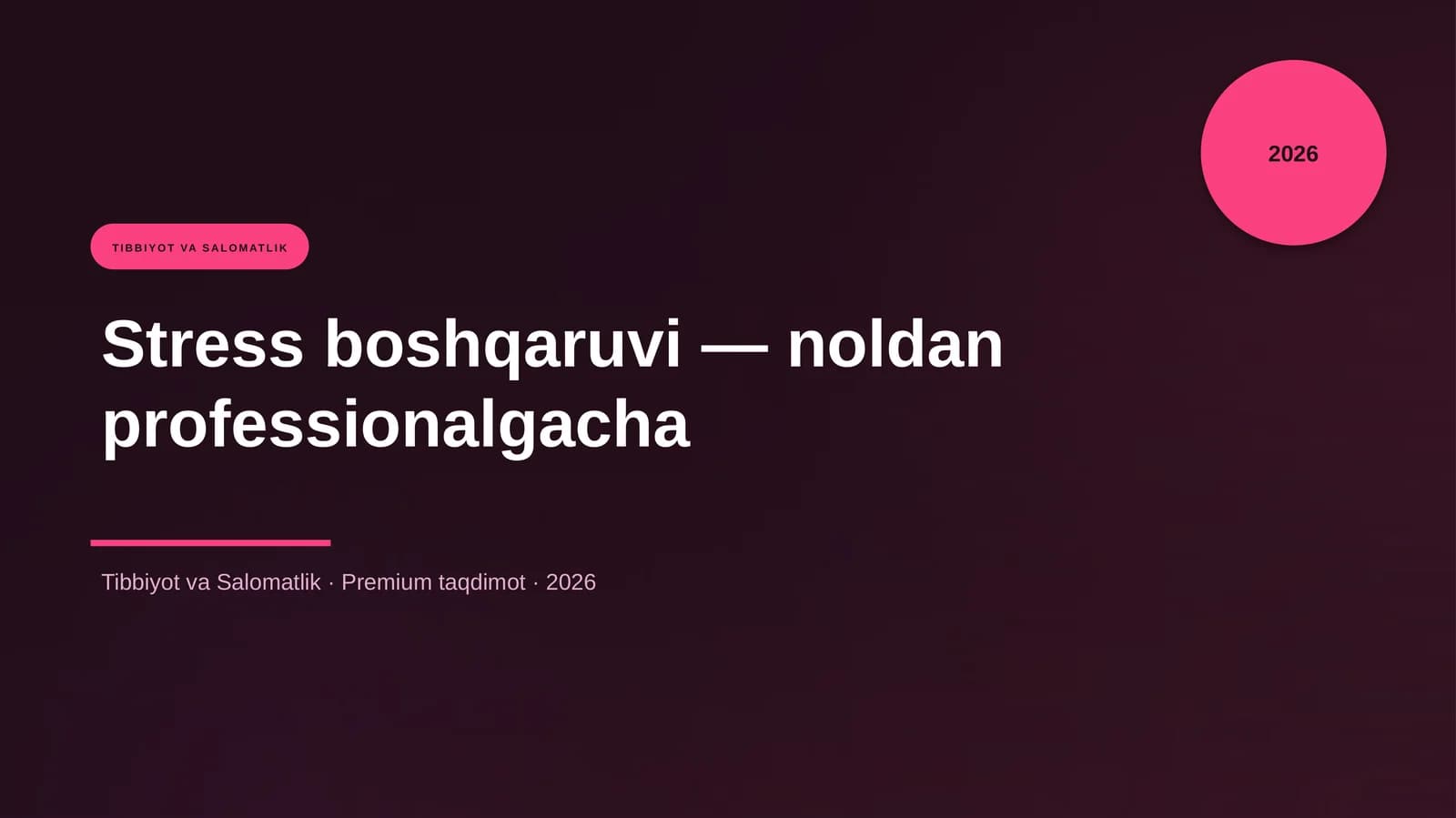 Stress boshqaruvi — noldan professionalgacha