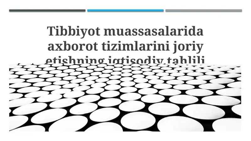 Tibbiyot muassasalarida axborot tizimlarini joriy etishning iqtisodiy tahlili