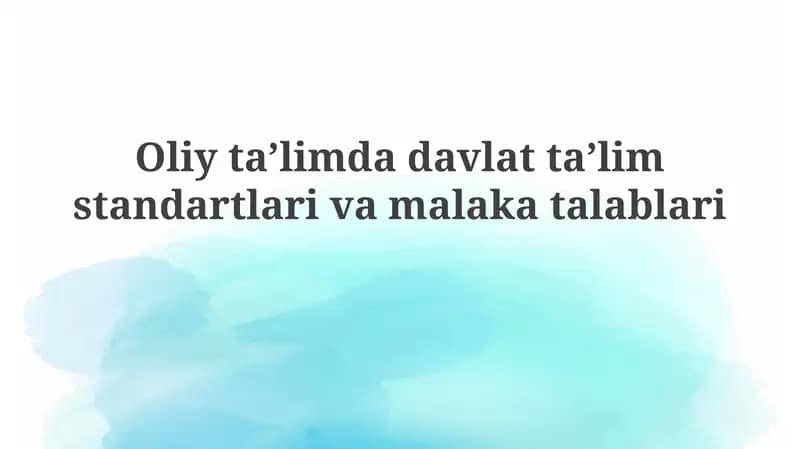 Davlat ta'lim standartlari
