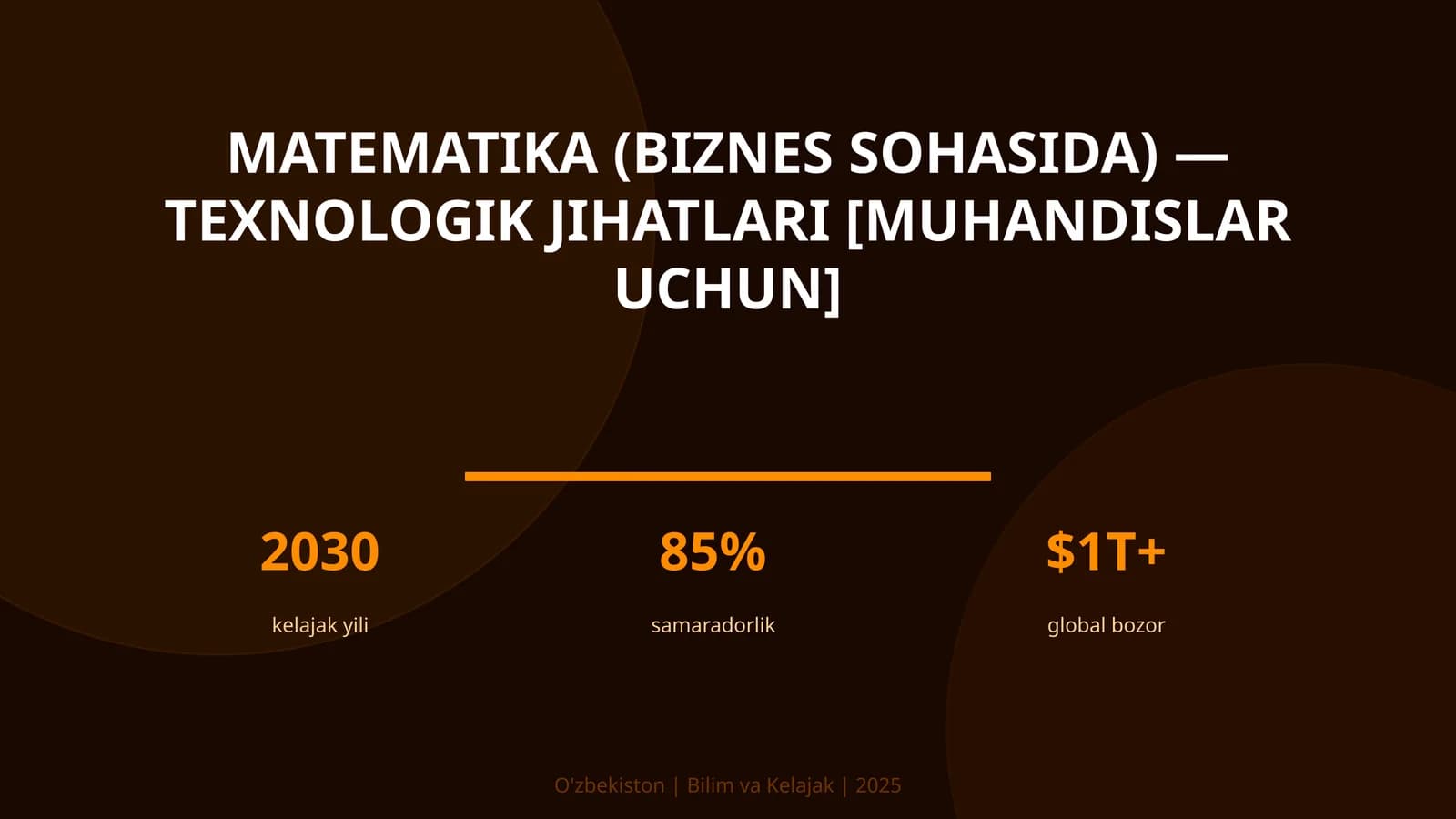 Matematika (biznes sohasida) — texnologik jihatlari [muhandislar uchun]