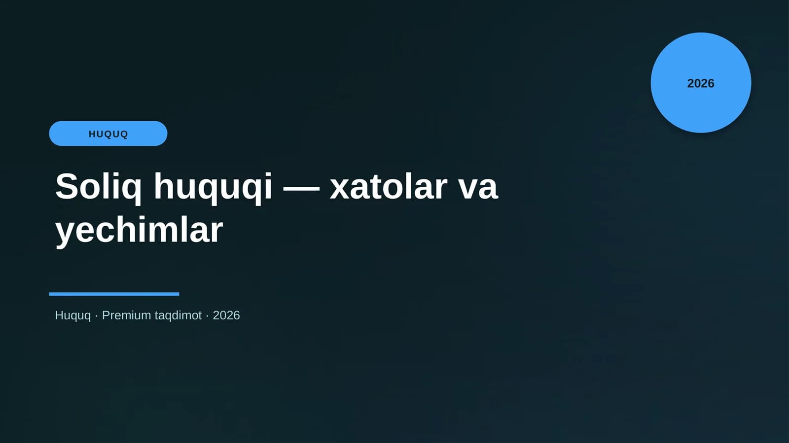 Soliq huquqi — xatolar va yechimlar