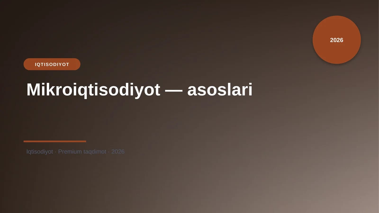 Ushbu taqdimot «Mikroiqtisodiyot — asoslari» mavzusini tizimli, amaliy va tushunarli shaklda yoritadi
