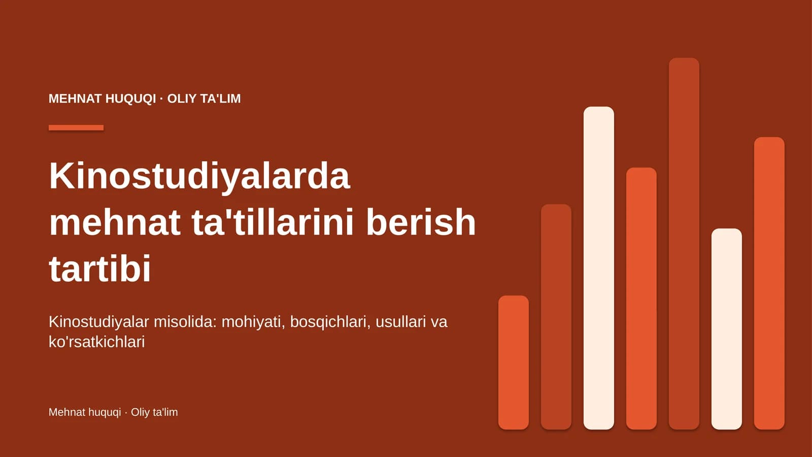 Kinostudiyalarda mehnat ta'tillarini berish tartibi