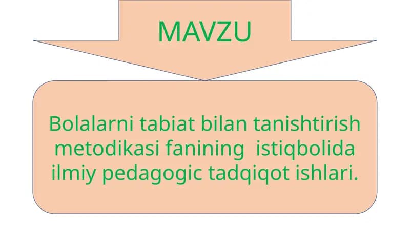 Ekologik ta'lim rivojlantirish Konsepsiyasi