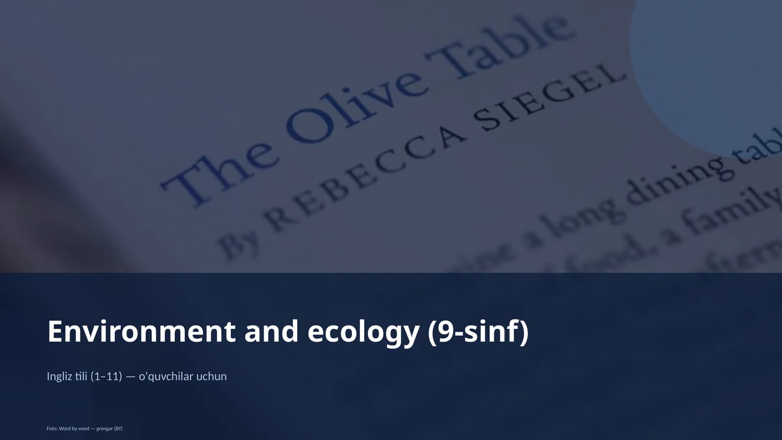Environment and ecology (9-sinf)