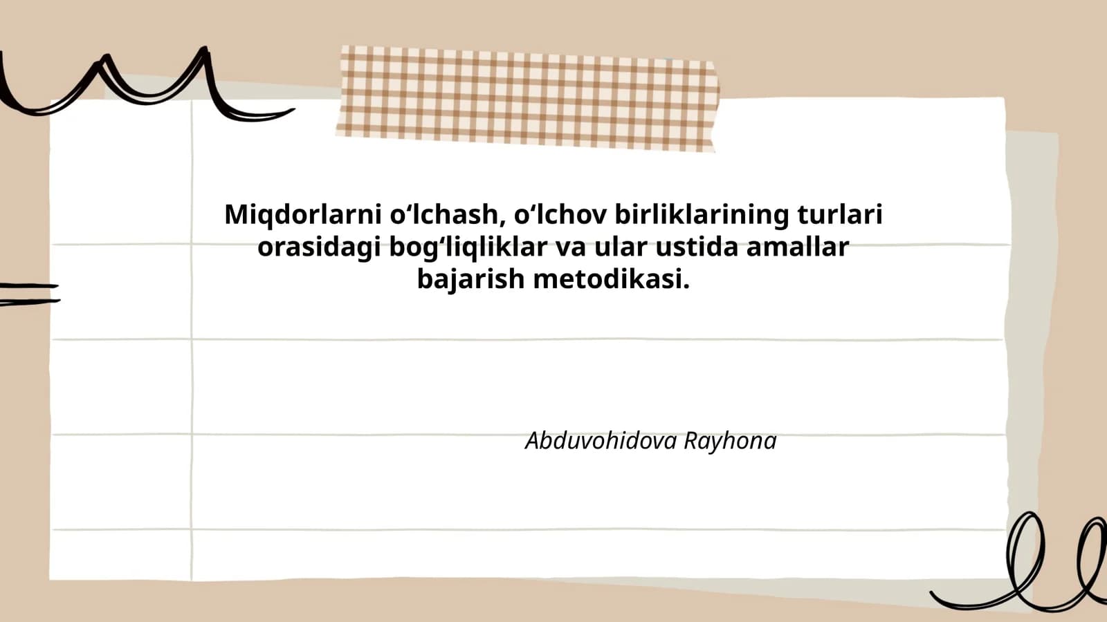 Miqdorlarni oʻlchash, oʻlchov birliklarining turlari
