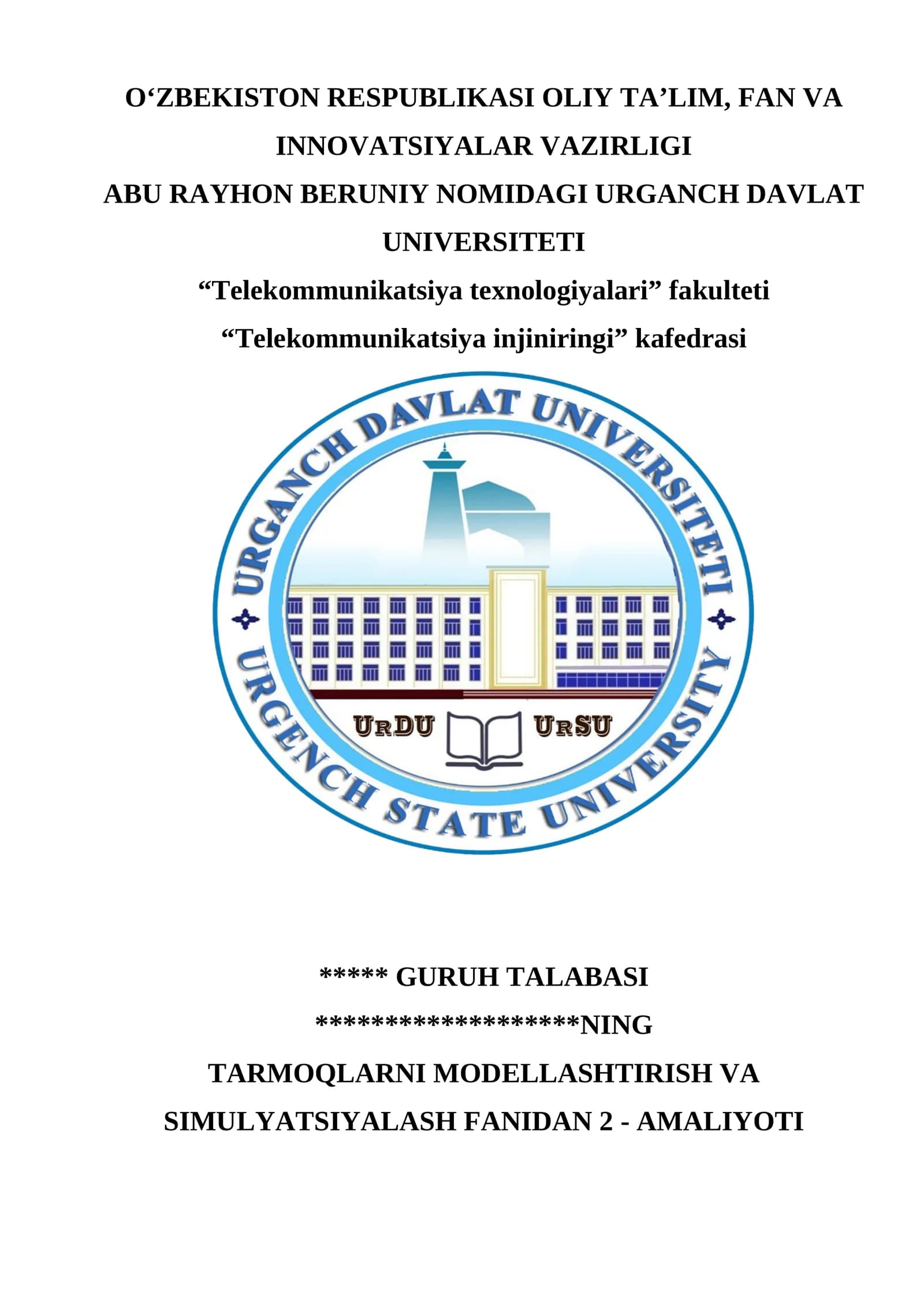Wi-Fi TARMOQNI SIMULYATSIYALASH
