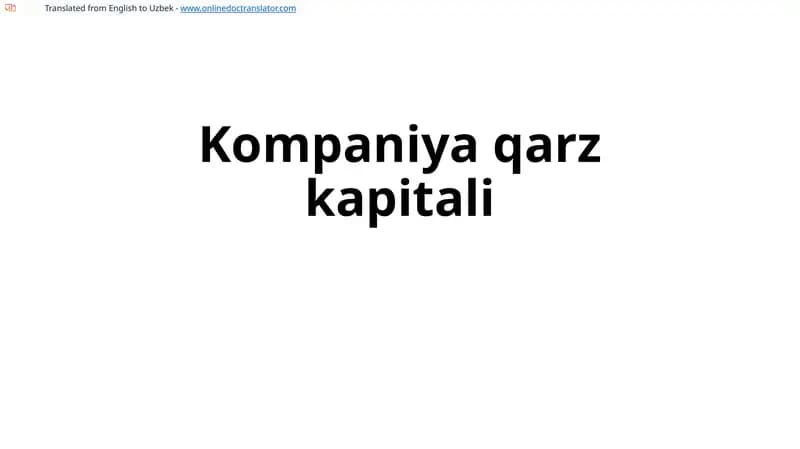 Kompaniyaqarzkapitali