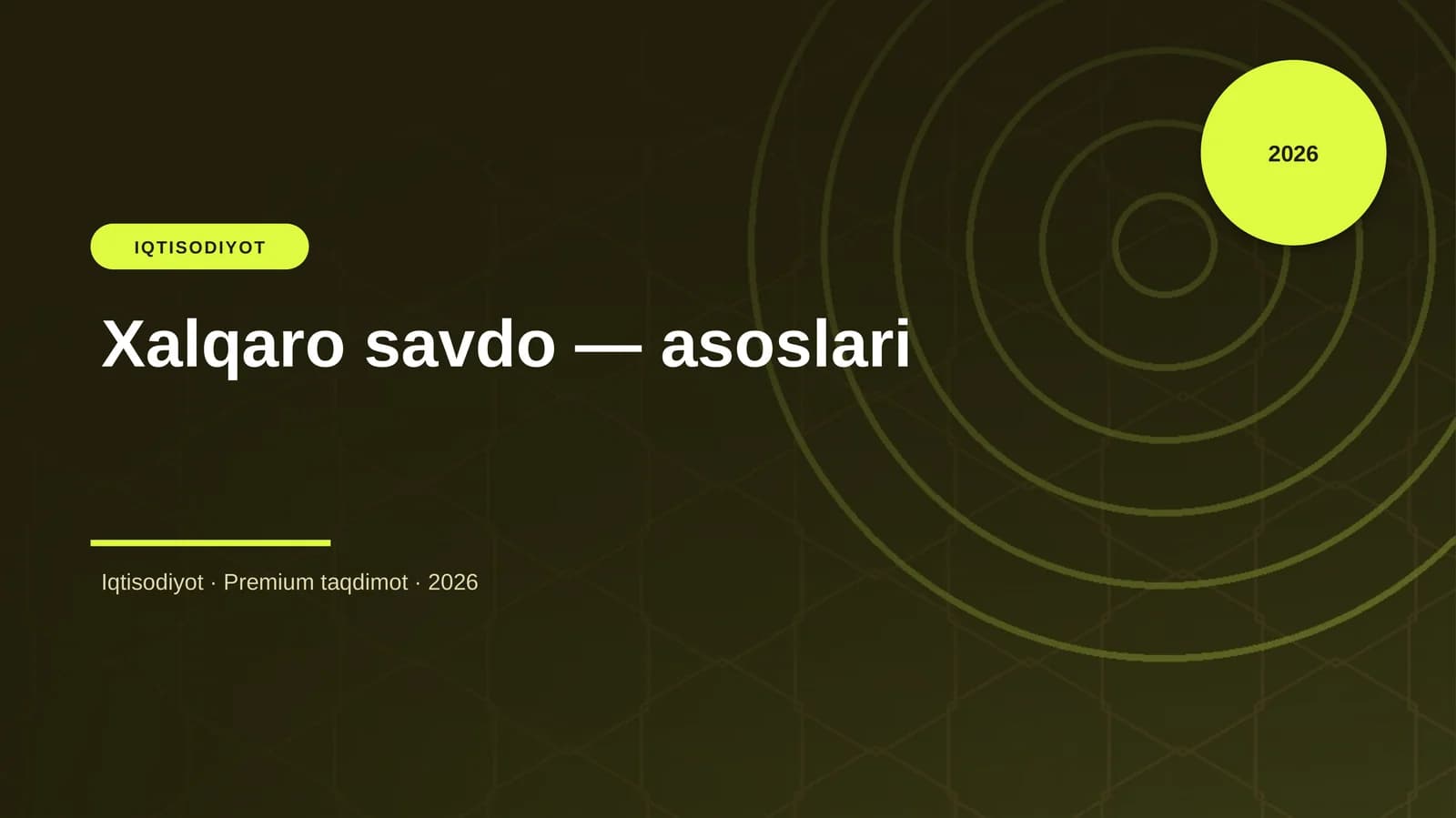 Xalqaro savdo — asoslari