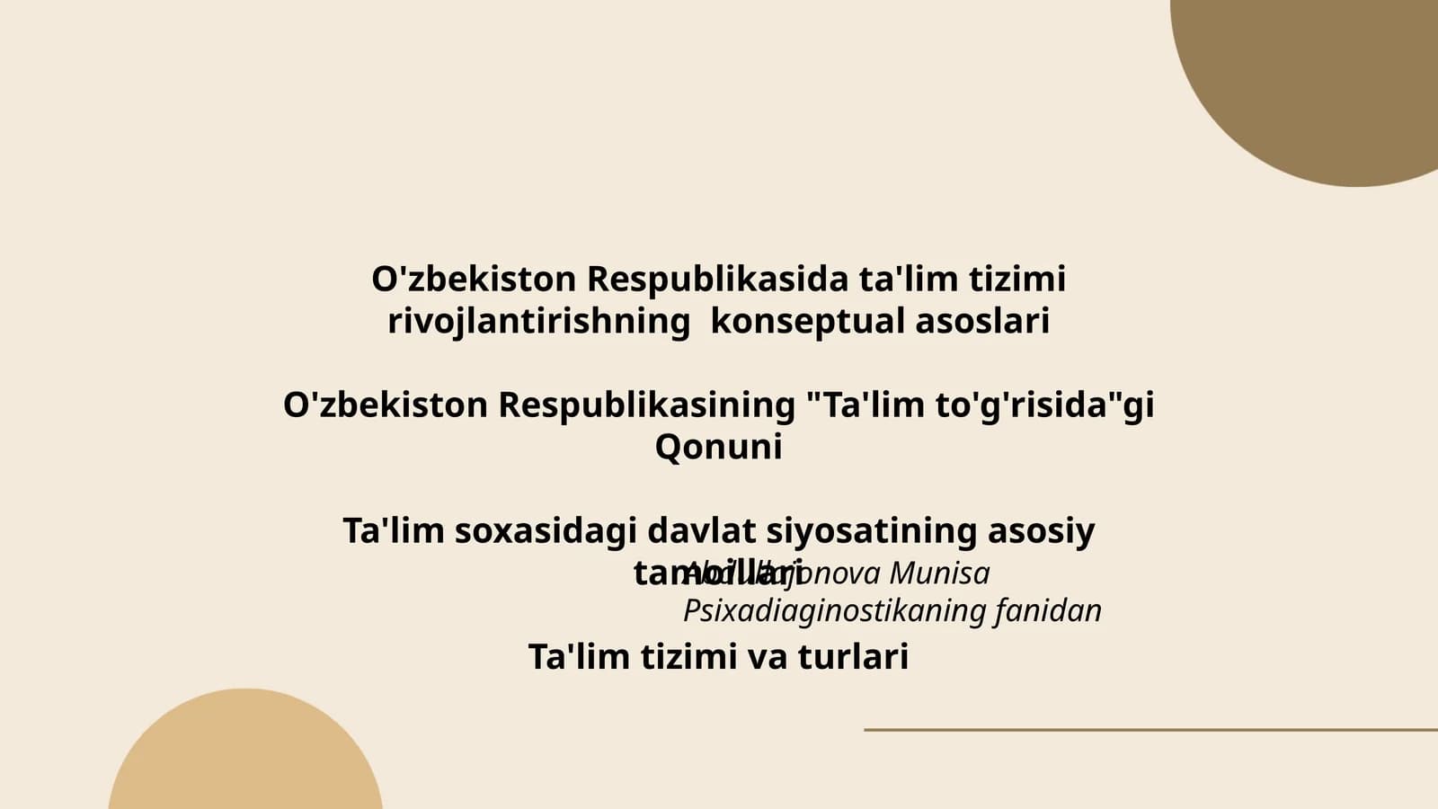 Abdullajonova Munisa Psixadiaginostikaning fanidan