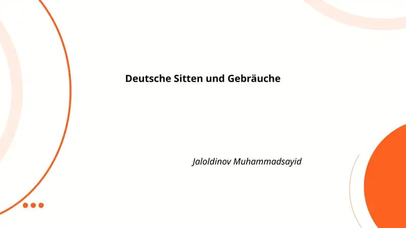 Deutsche Sitten und Gebräuche