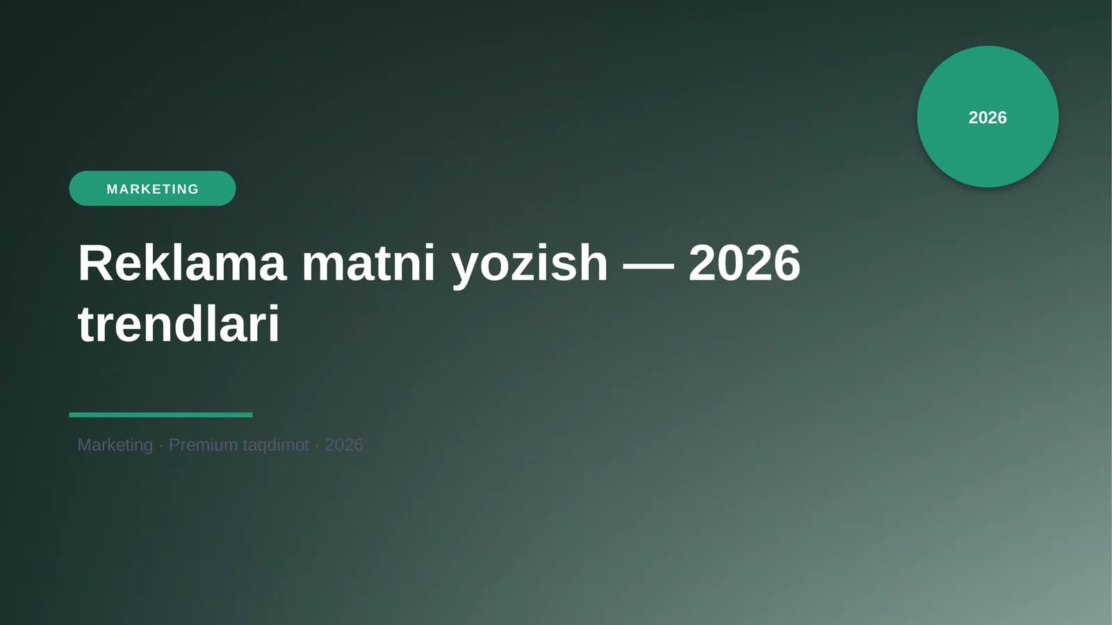 Reklama matni yozish — 2026 trendlari