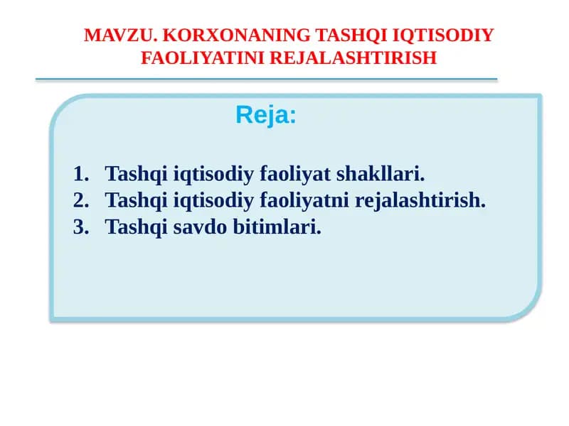 Tashqiiq tisodiy faoliyat shakllari