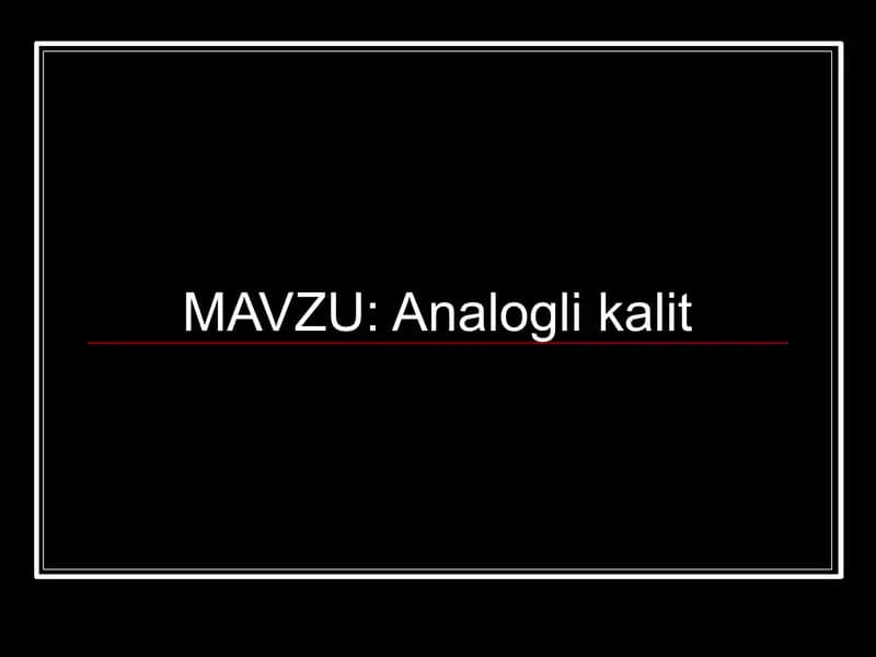Analogli kalit